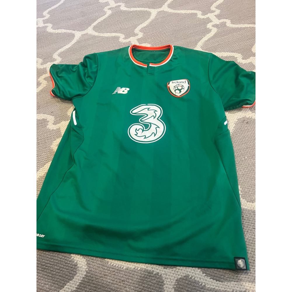 New Balance Ireland National Team Soccer Jersey Mens Medium Green Three Sponsor
